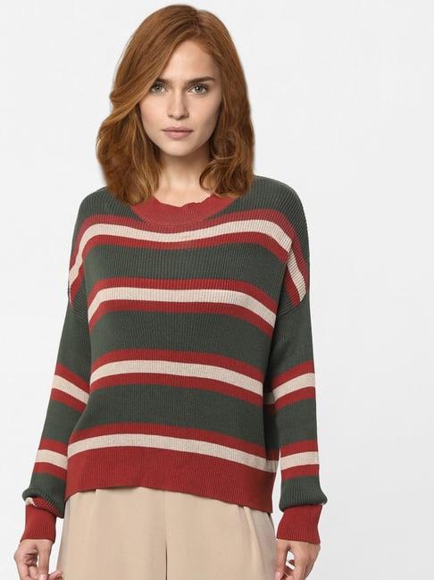 vero moda multicolor cotton striped sweater