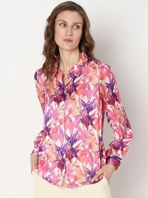 vero moda multicolor floral print shirt