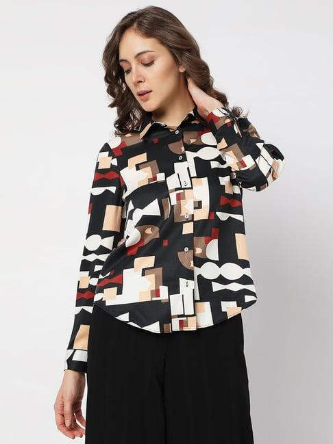 vero moda multicolor geometric print shirt