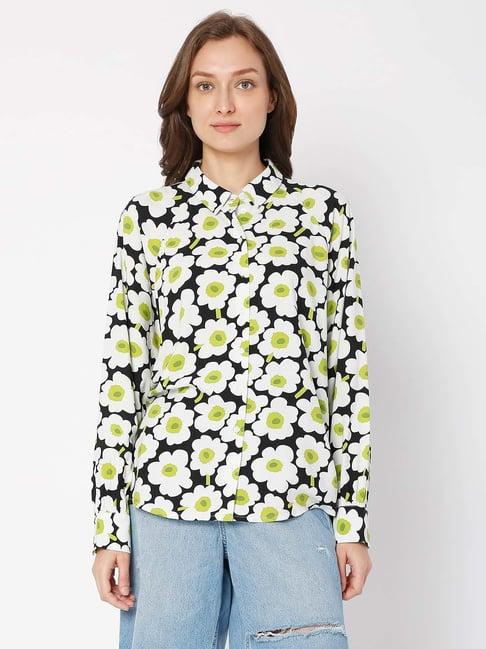 vero moda multicolor printed regular fit shirt