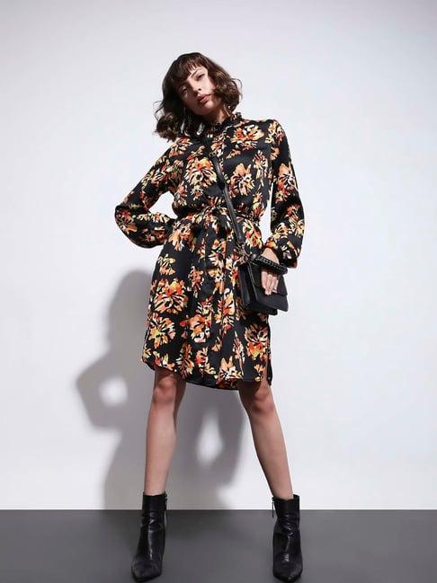 vero moda multicolor printed shirt dress