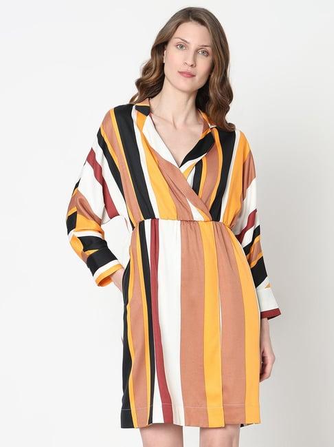 vero moda multicolor striped a line dress