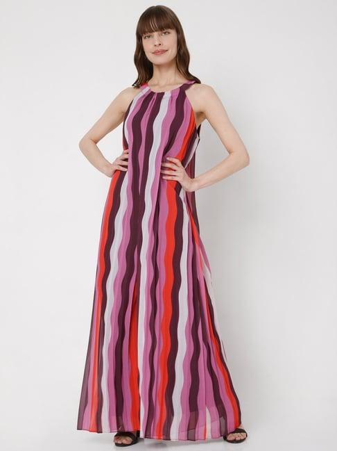 vero moda multicolor striped maxi dress