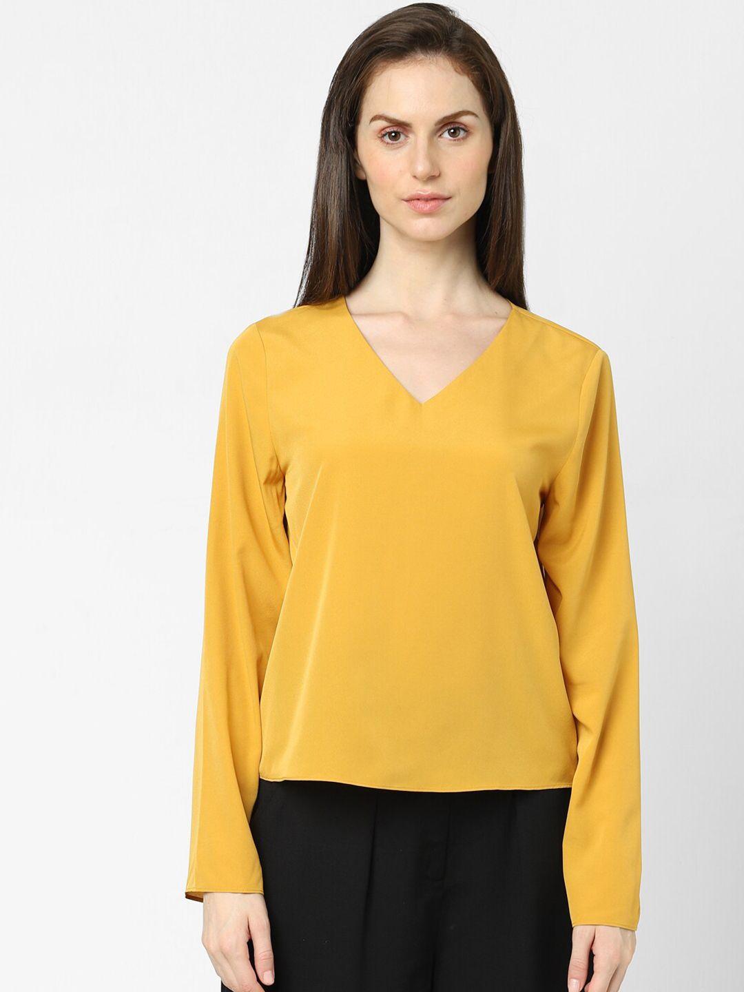 vero moda mustard yellow solid top