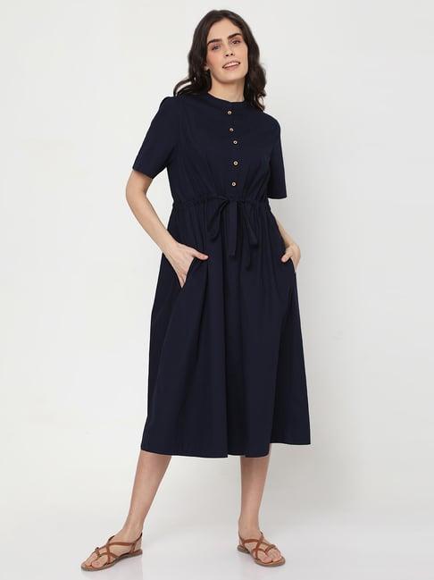 vero moda navy blazer cotton a-line dress