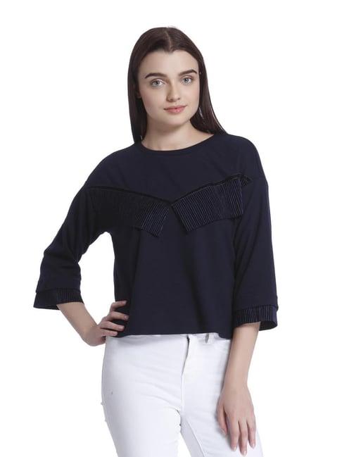 vero moda navy blazer regular fit top