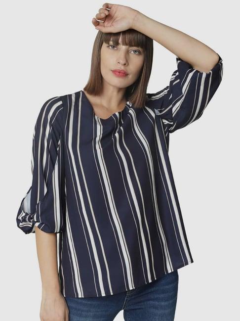 vero moda navy striped top