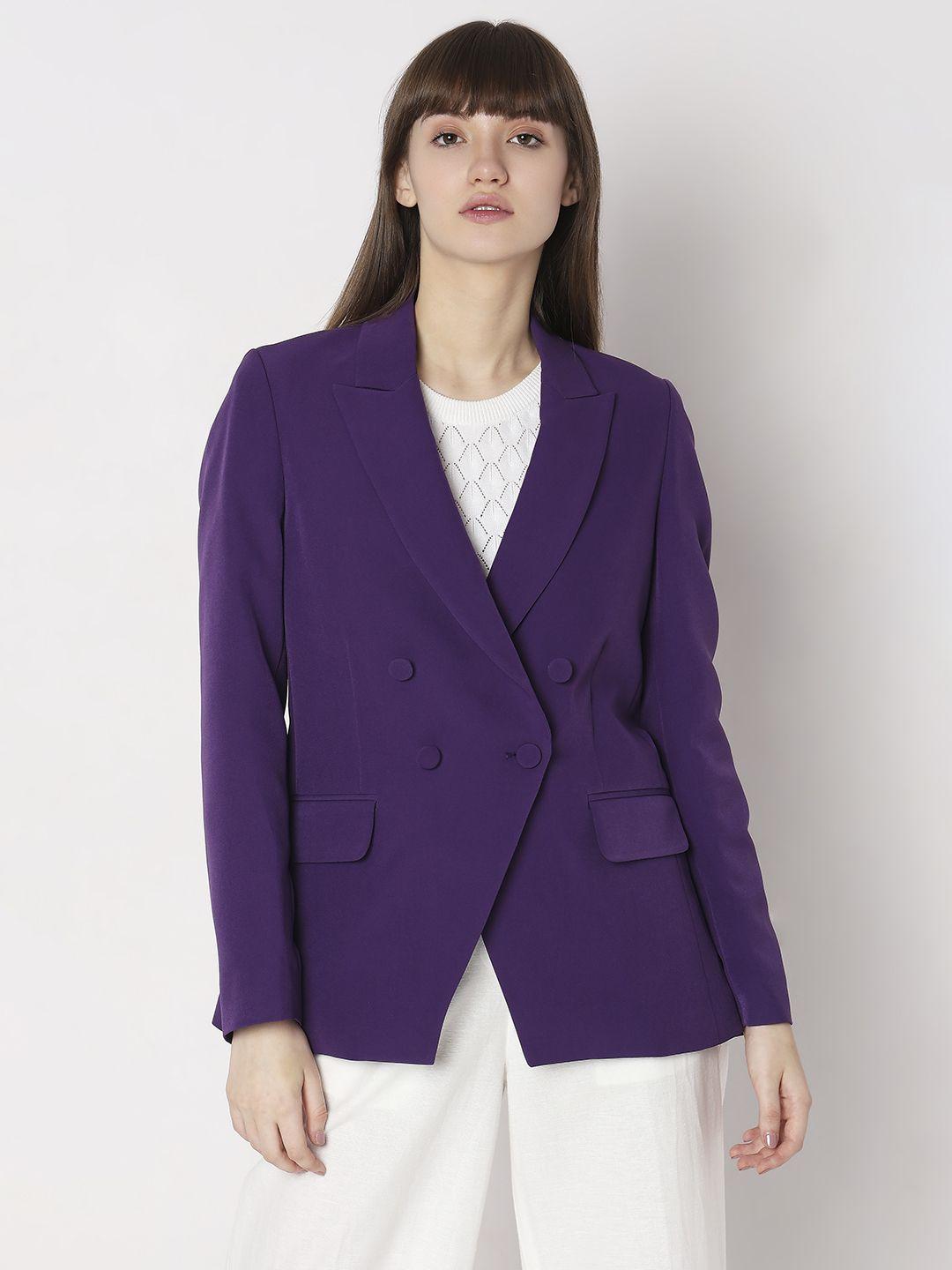 vero moda notched lapel double-breasted blazer