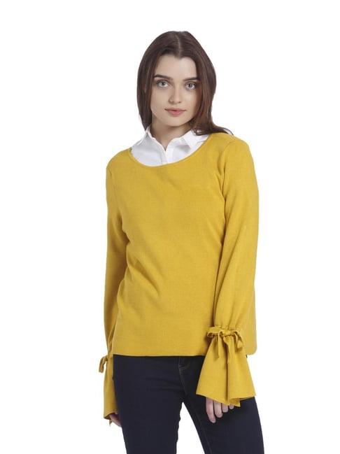 vero moda nugget gold regular fit woolen top