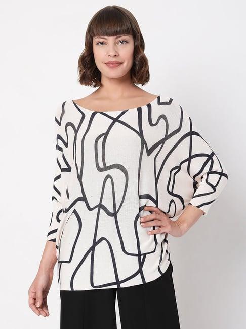 vero moda off white printed top