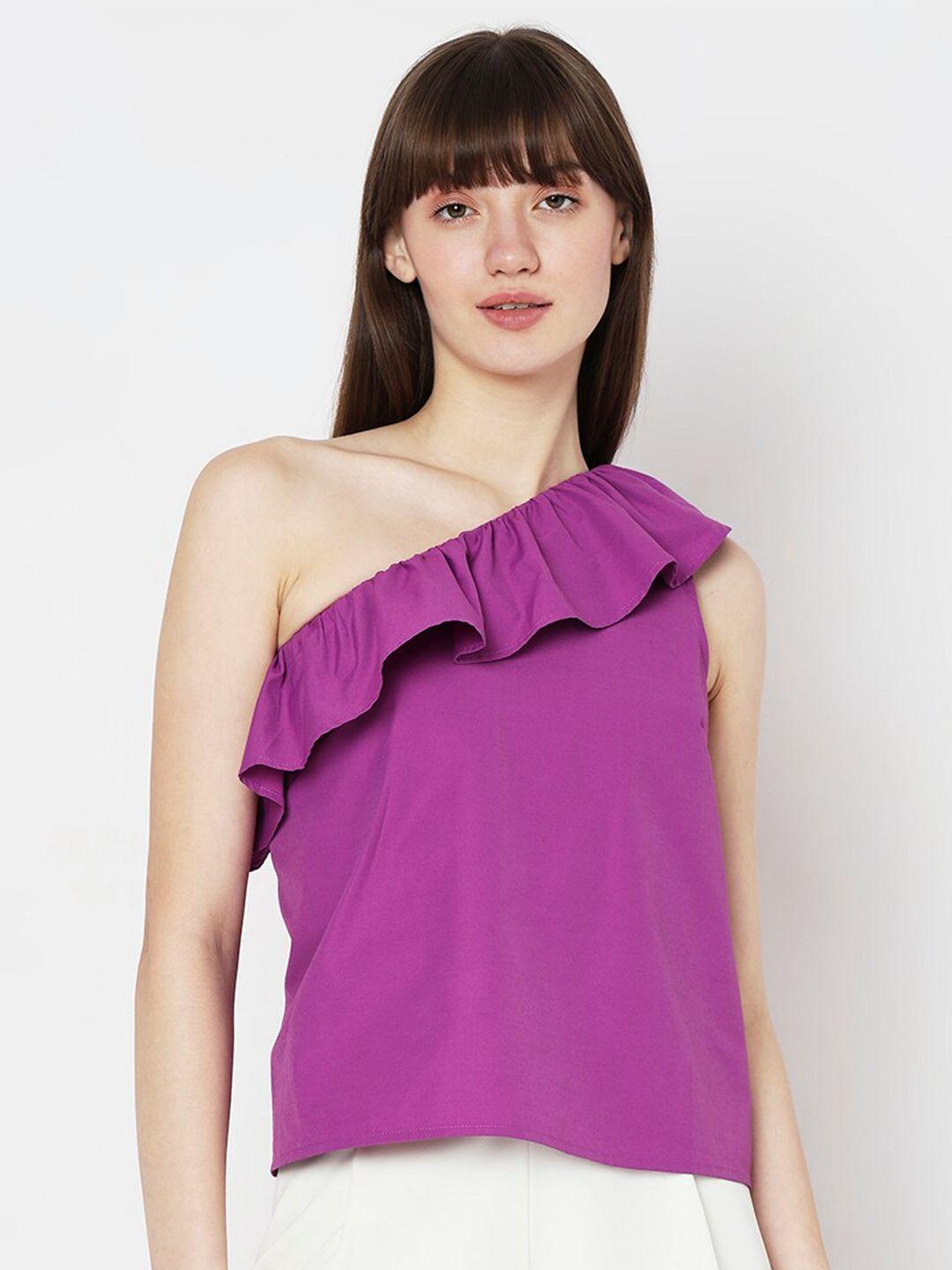 vero moda one shoulder ruffled top