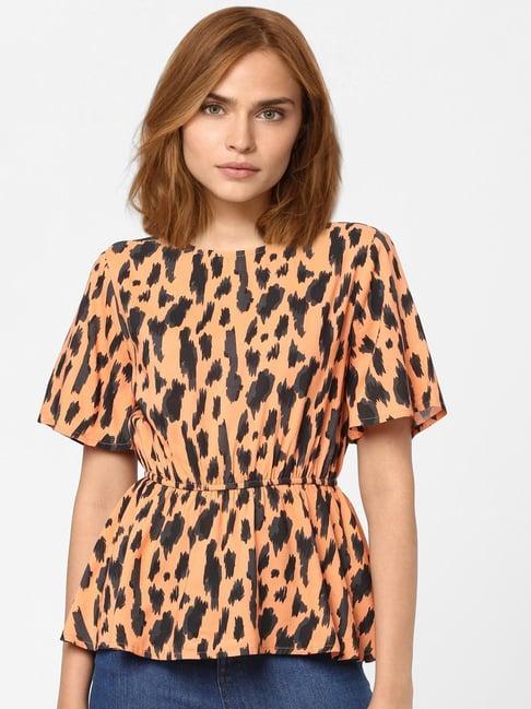 vero moda orange printed top