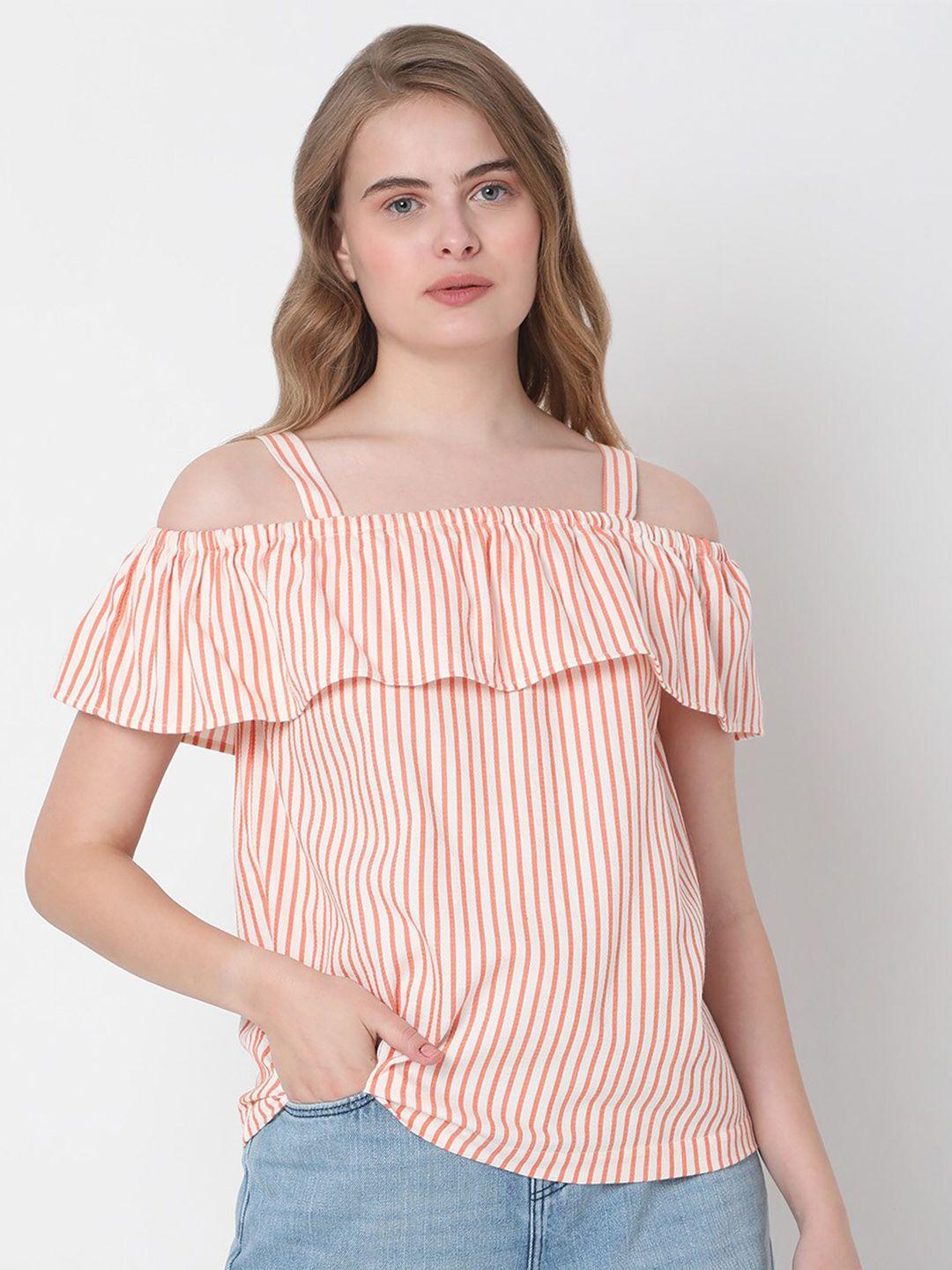 vero moda orange striped top