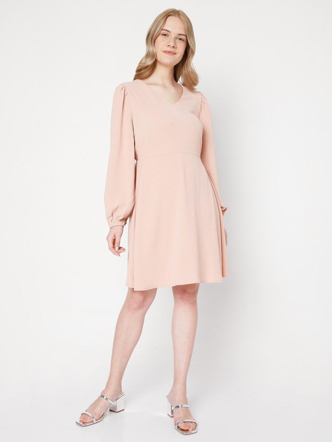 vero moda peach-coloured a-line dress