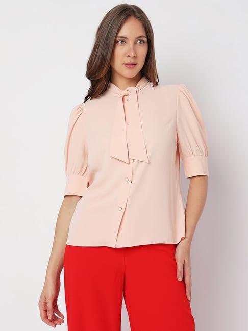 vero moda peach regular fit shirt