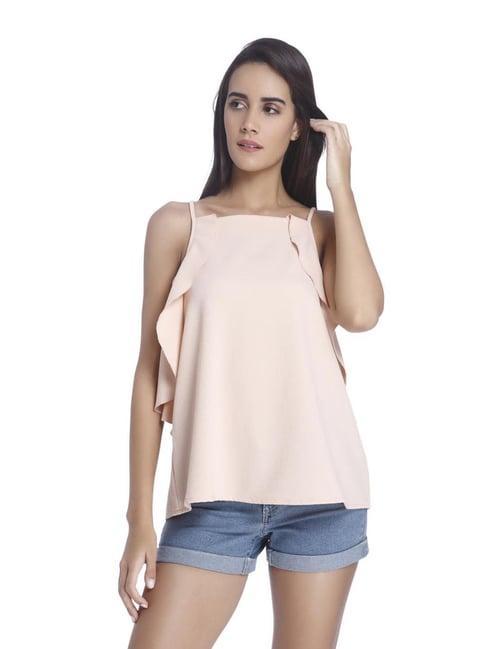 vero moda peach whip flare fit top