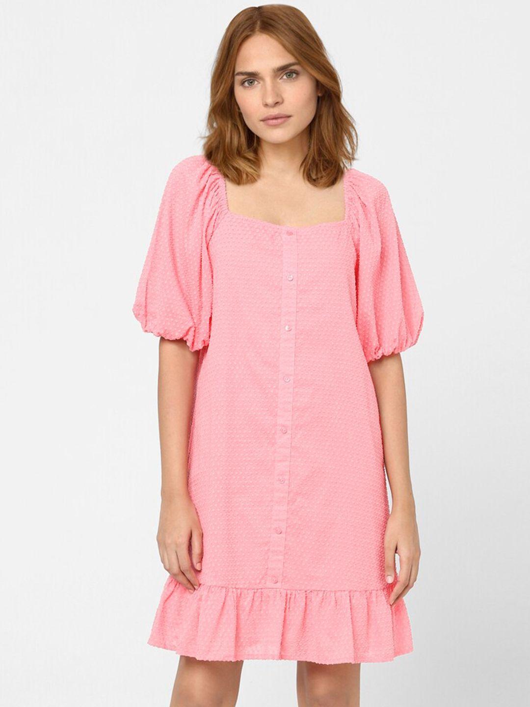 vero moda pink & light pink drop-waist dress