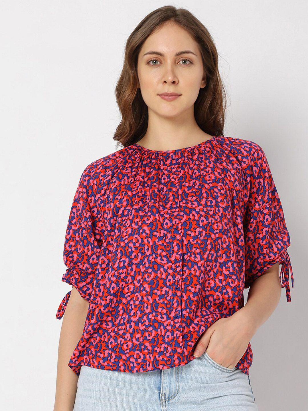 vero moda pink floral print top