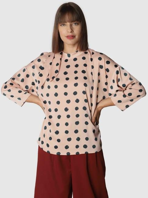 vero moda pink polka dots top