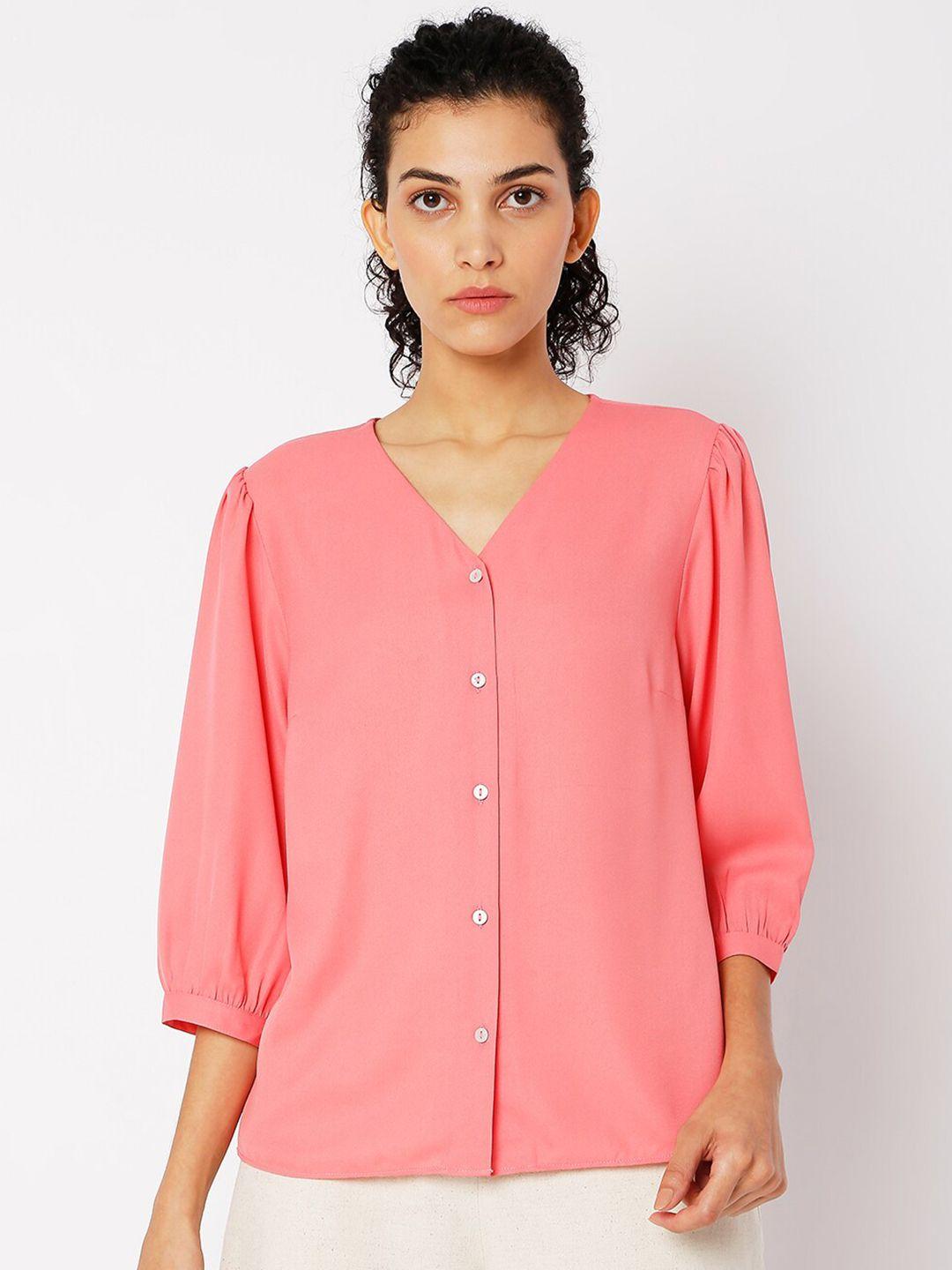 vero moda pink shirt style top