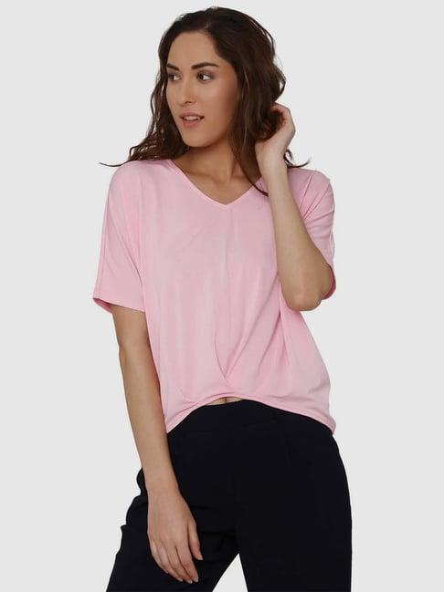 vero moda pink solid top
