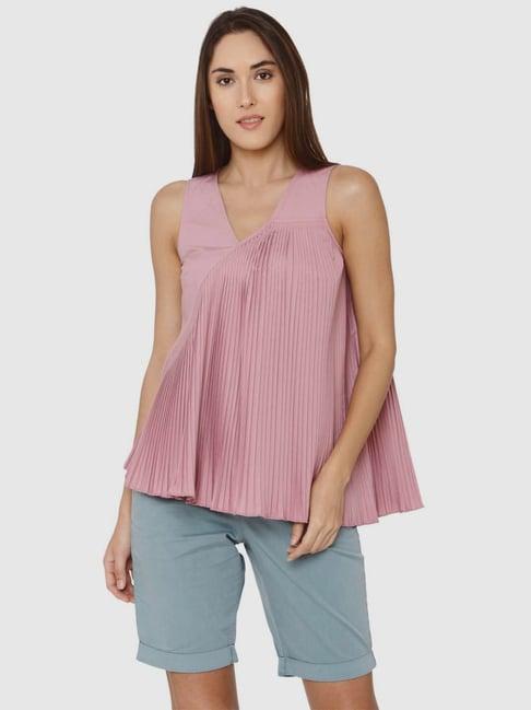 vero moda pink solid top