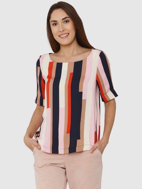 vero moda pink stripes top