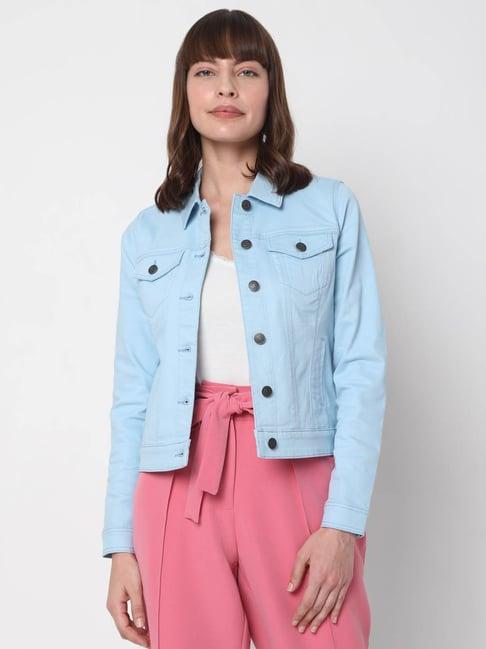 vero moda powder blue cotton jacket
