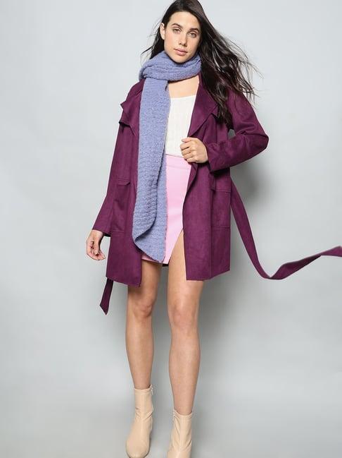 vero moda purple relaxed fit coat