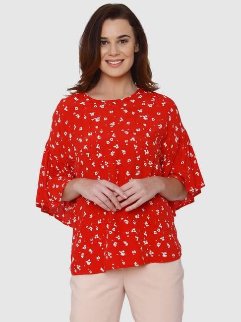 vero moda red floral top