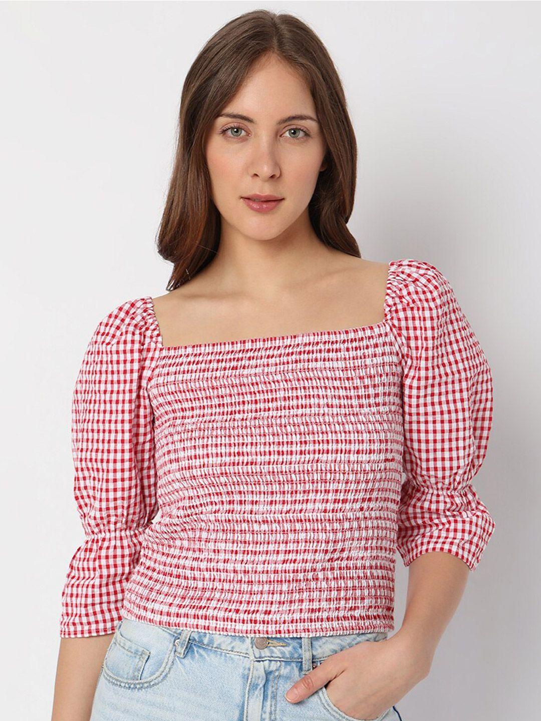 vero moda red print top