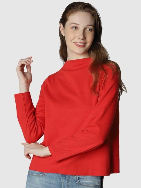 vero moda red regular fit top