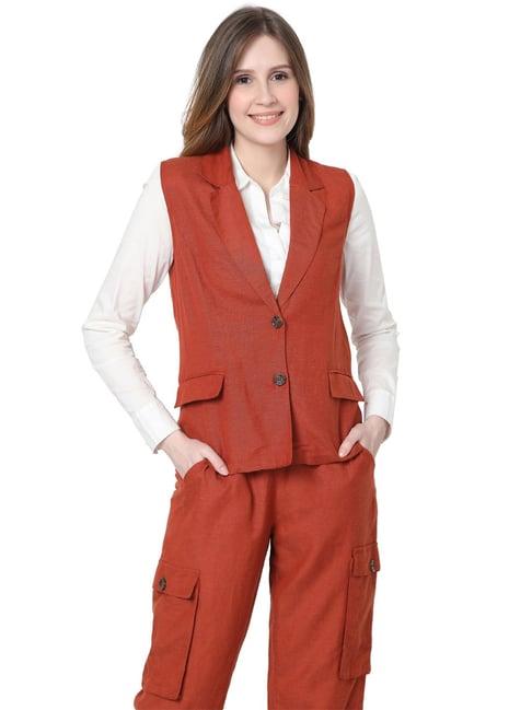 vero moda red sleeveless waistcoat