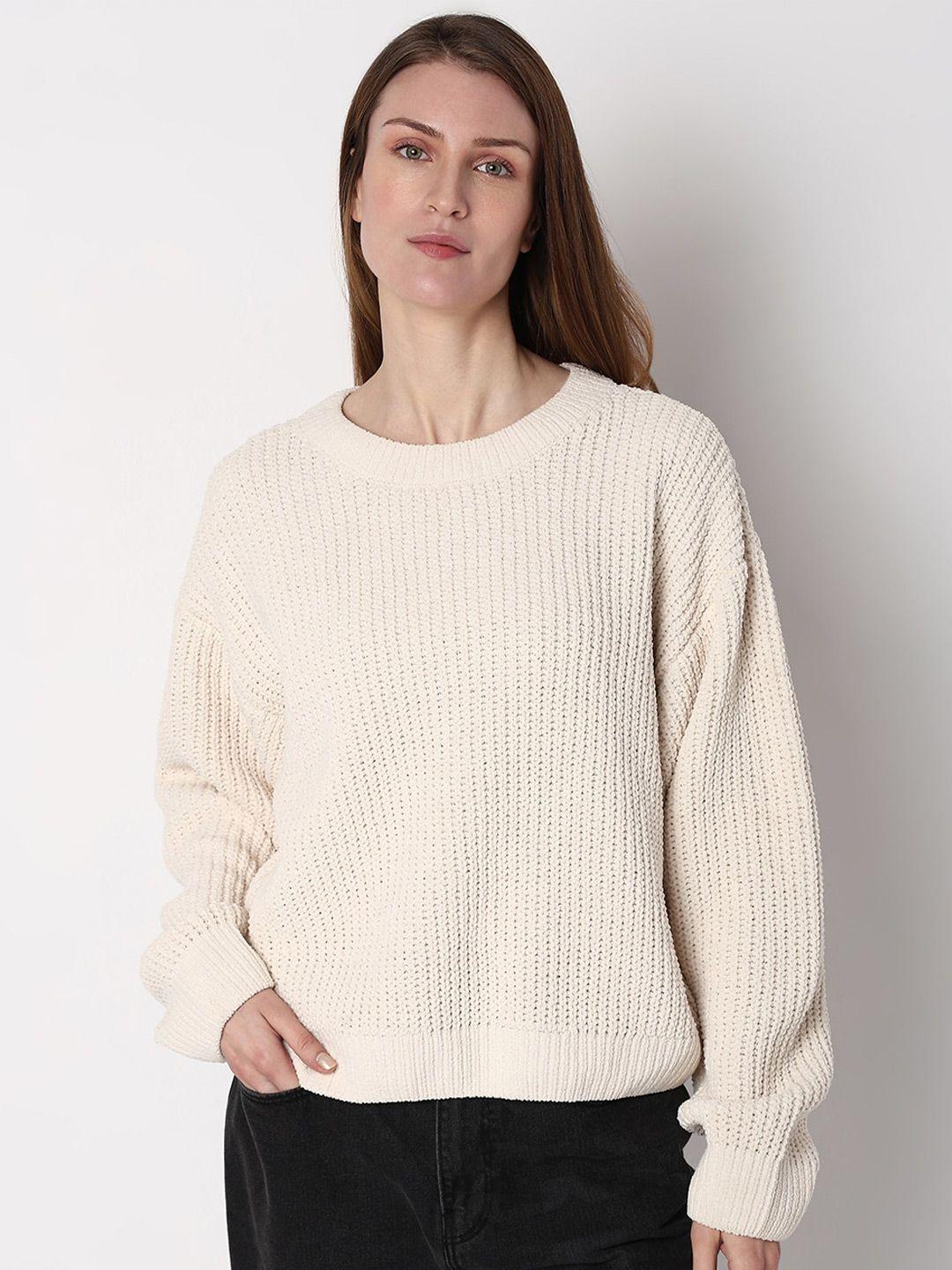 vero moda ribbed round neck knitted pullover