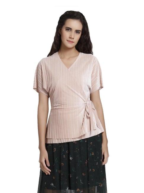 vero moda rose dust pleated top