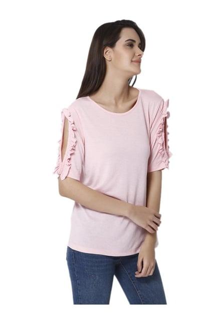 vero moda rose pink round neck top