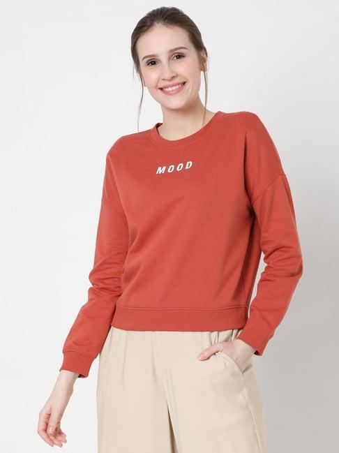 vero moda rust graphic print sweatshirt