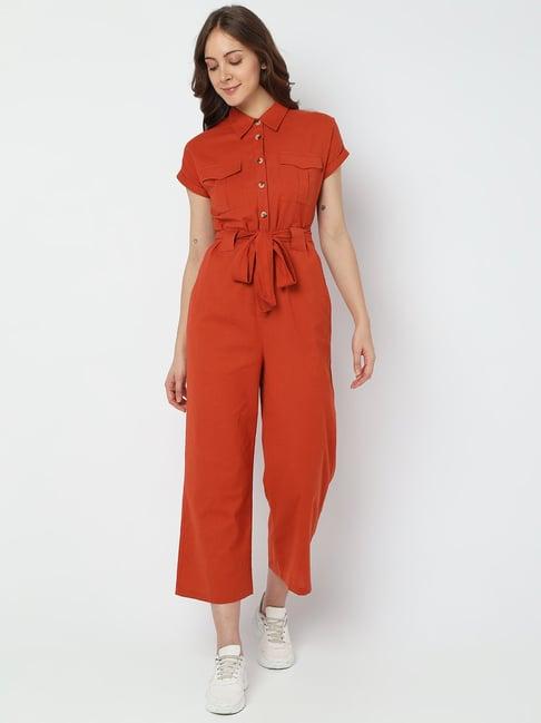 vero moda rust jumpsuit