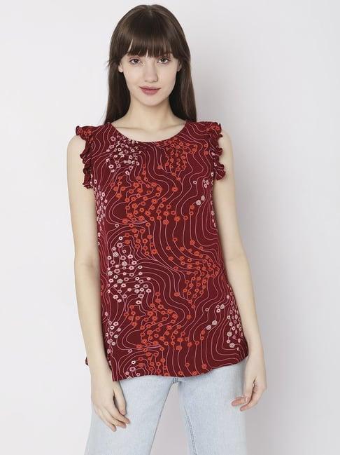 vero moda rust printed top