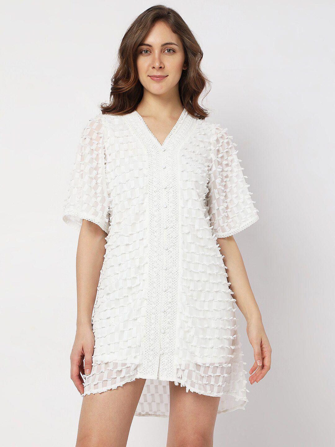 vero moda self design a-line mini dress