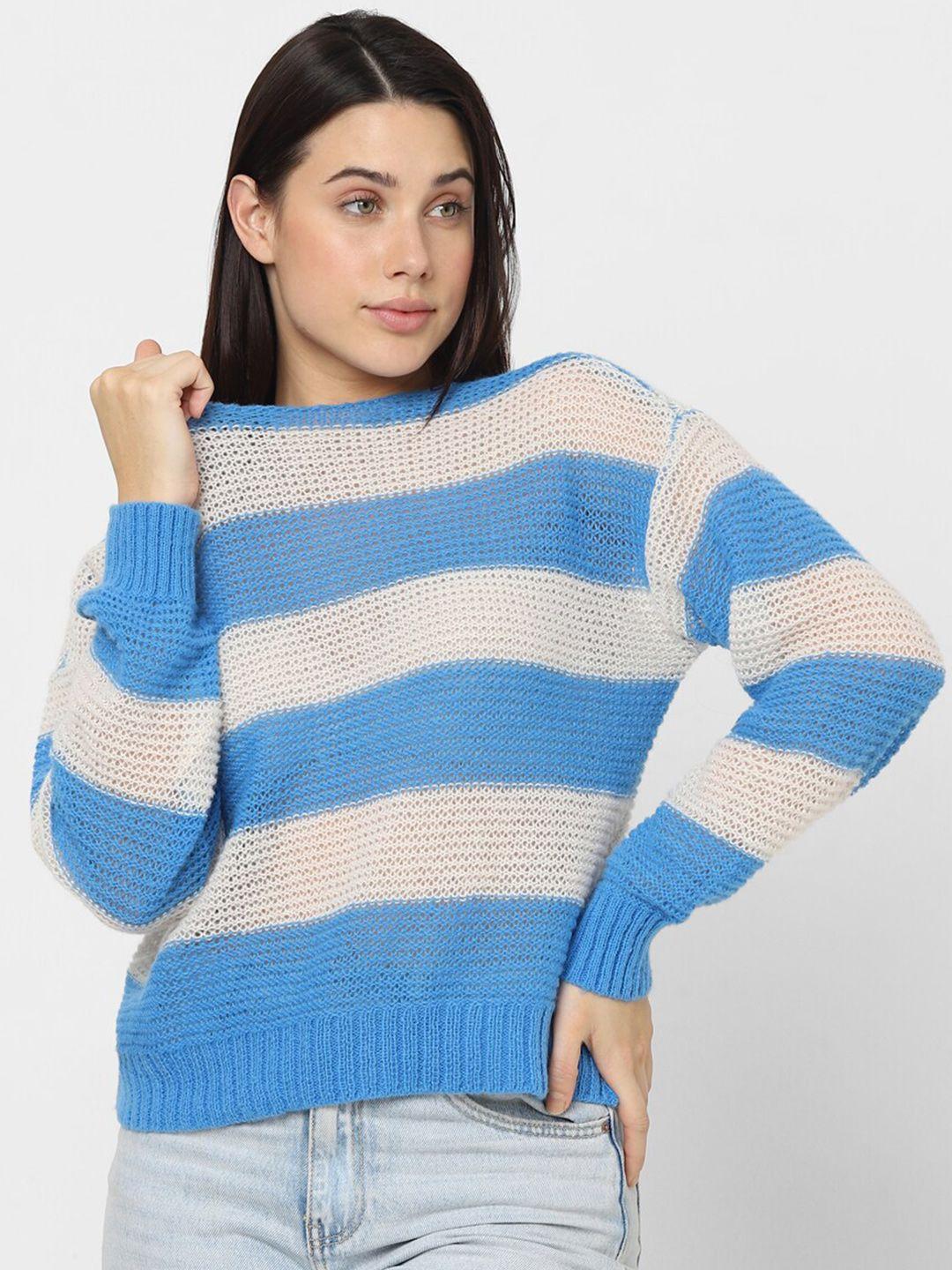 vero moda self design open knit pullover