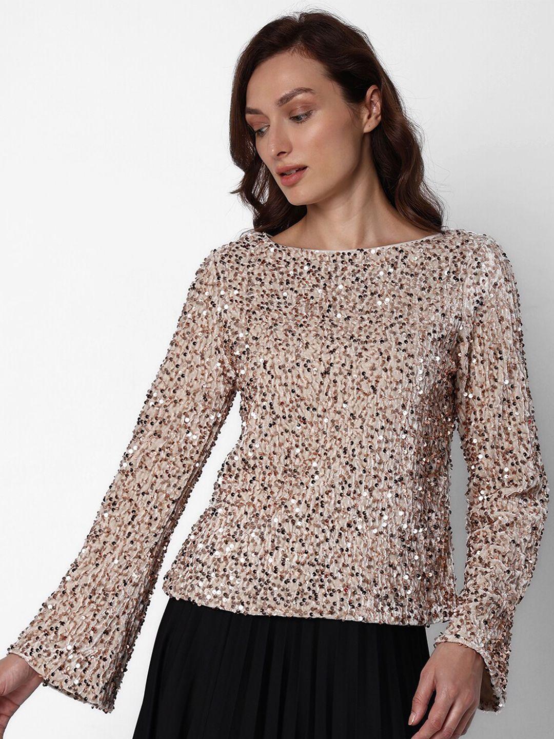 vero moda sequinned embellished top