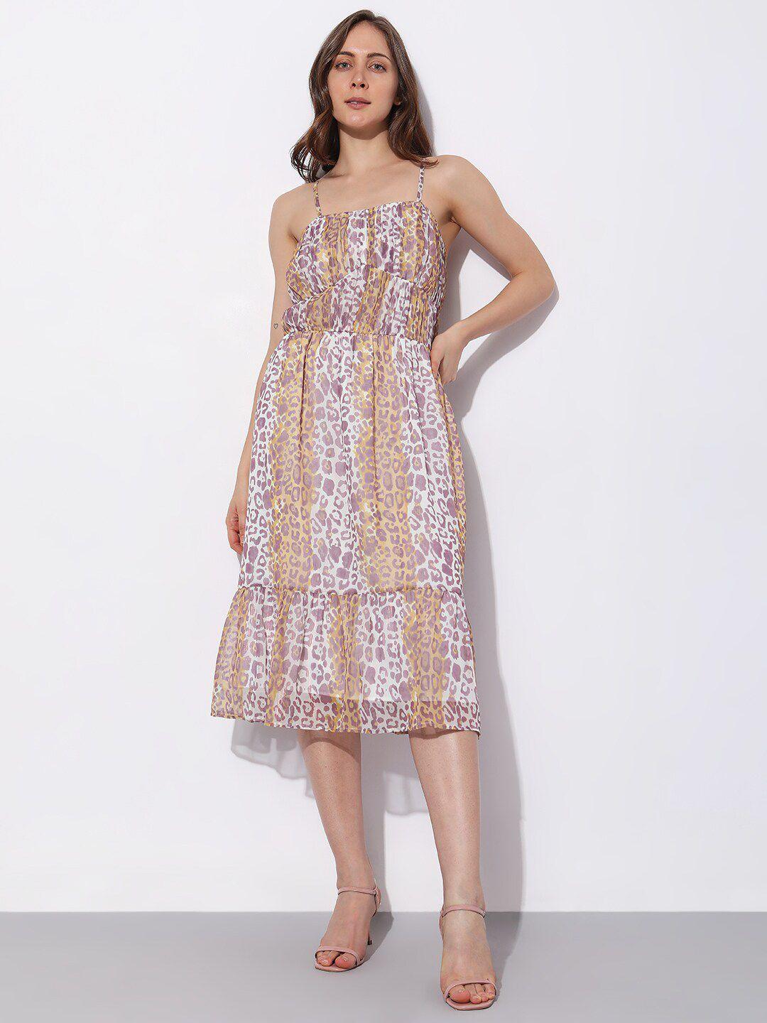 vero moda shoulder straps printed a-line dress