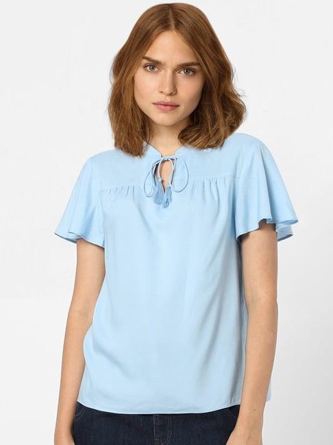 vero moda sky blue band neck top