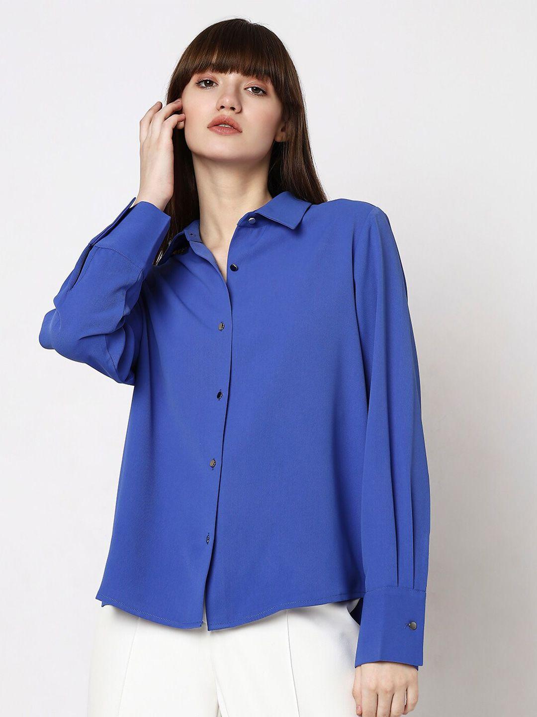 vero moda spread collar long sleeve casual shirt