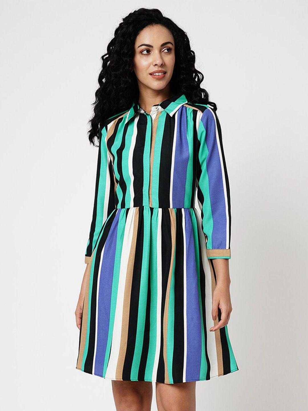 vero moda striped a line dress