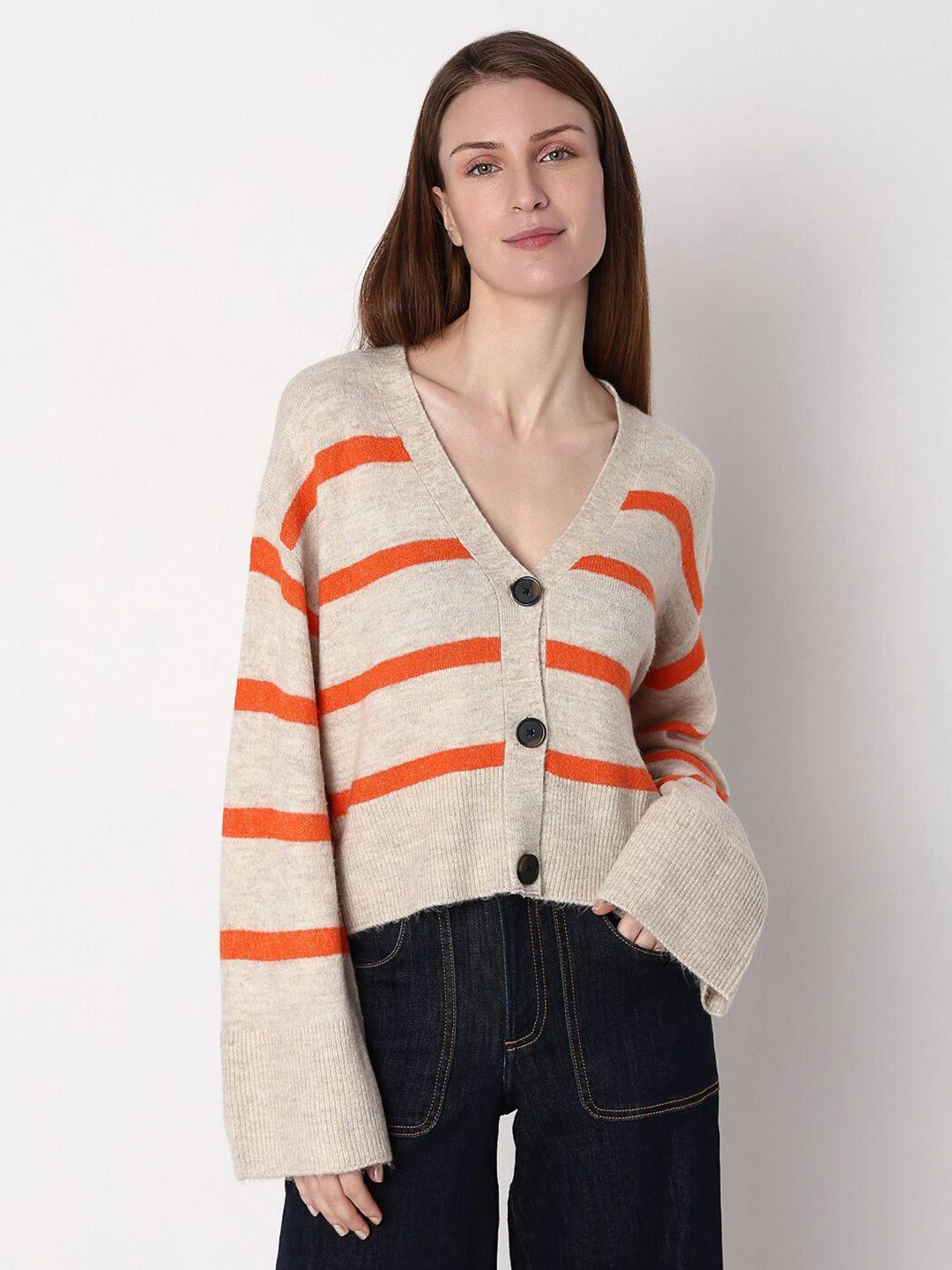 vero moda striped crop acrylic cardigan sweaters