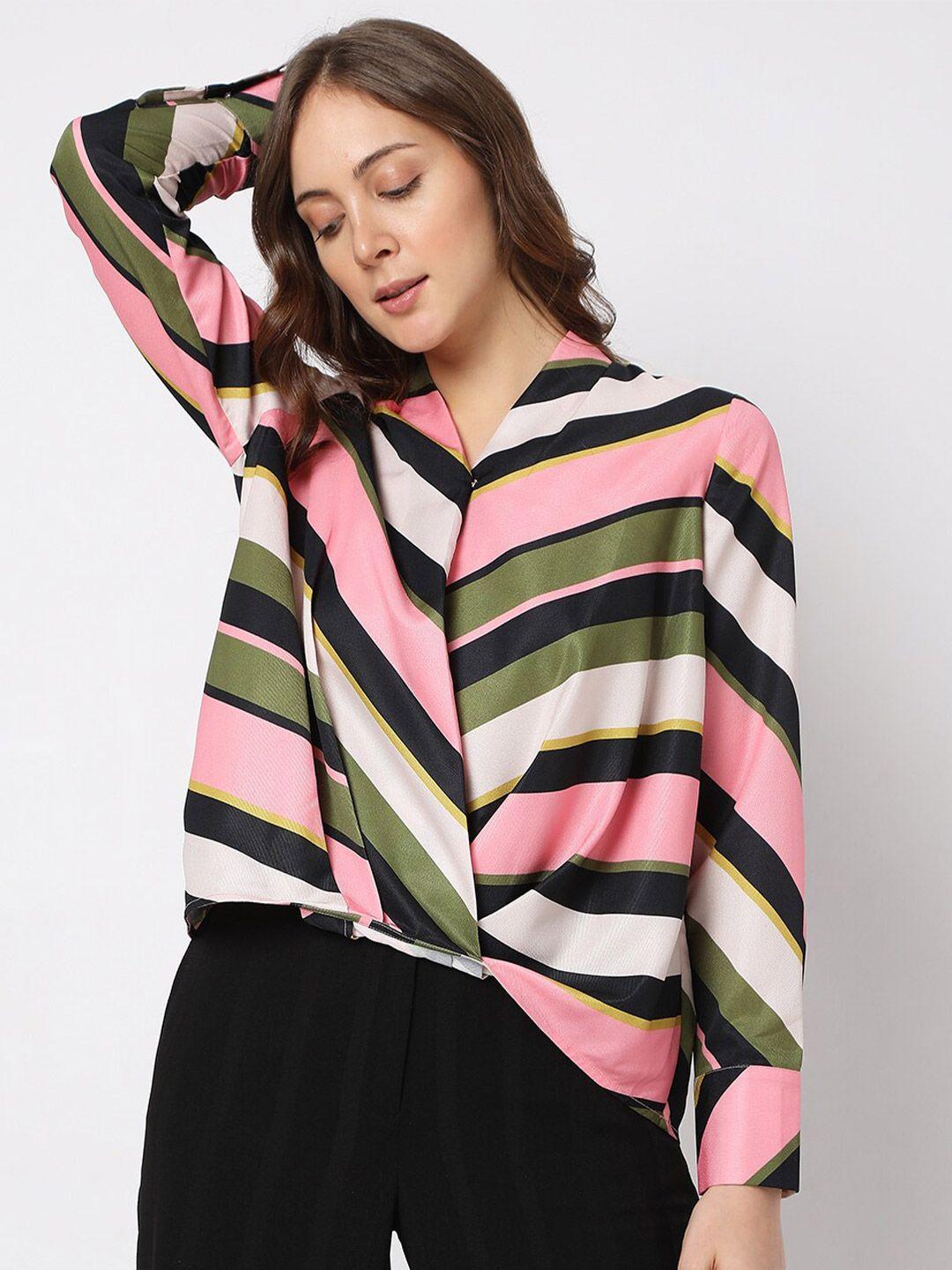 vero moda striped wrap top