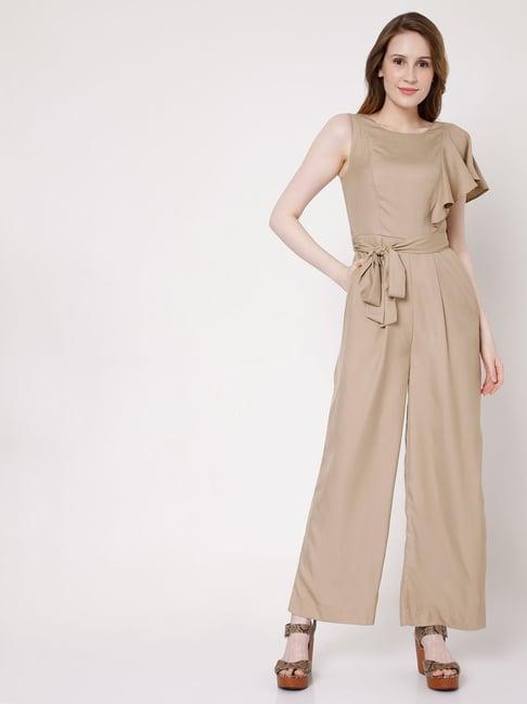 vero moda tan jumpsuit