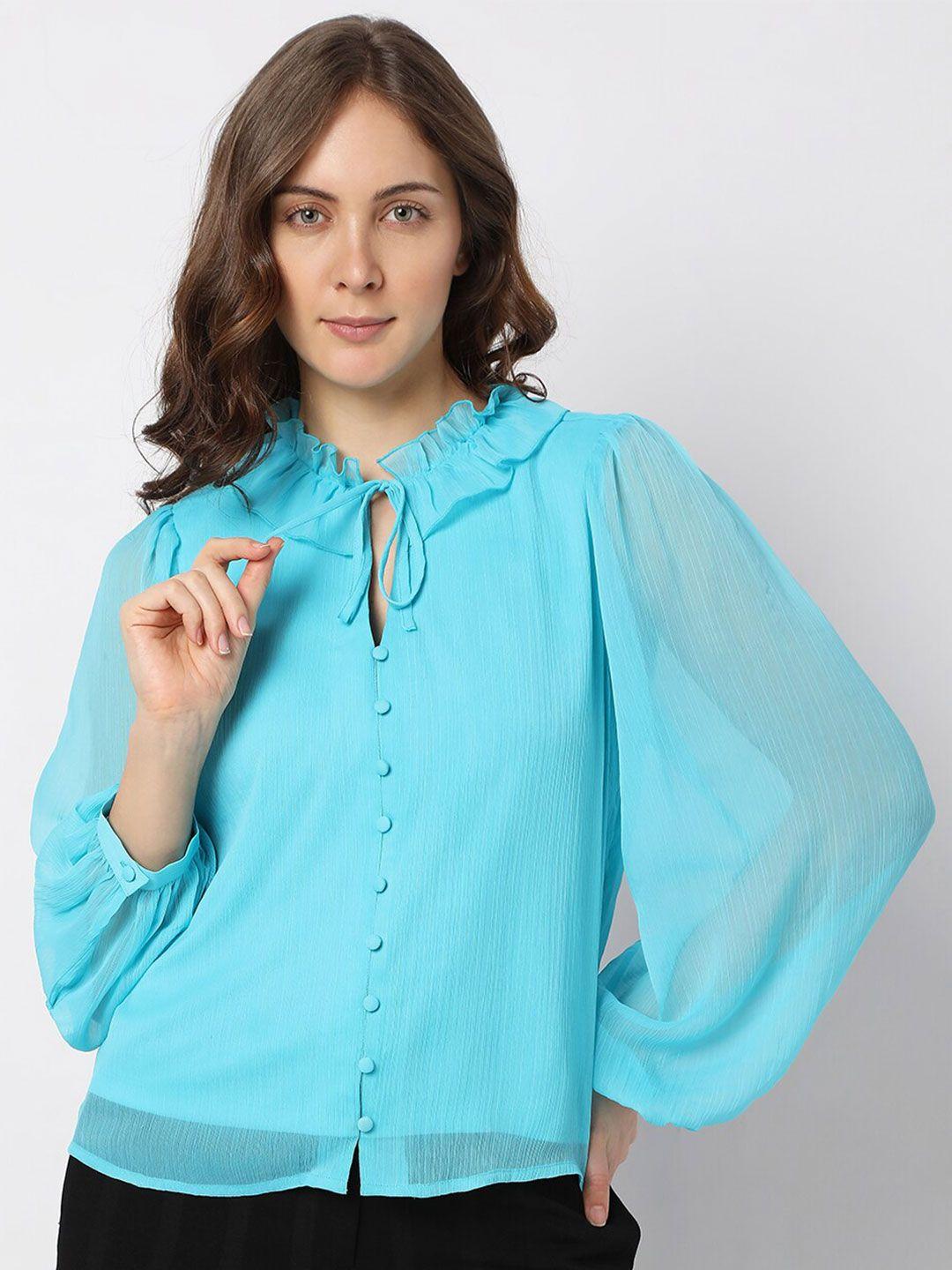 vero moda tie-up neck shirt style top